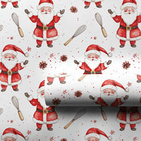 Pinecone and Whisk Gift Wrap Roll, Baking Santa Christmas Wrapping Paper, Culinary Chef Present Paper, Holiday Baker Gift Wrap