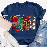 Festive Font Christmas Shirt, Colorful Christmas T-Shirt, Retro Holiday Graphic Tee, Unisex Christmas Party Shirt, Xmas Family Present