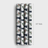 Watercolor Santa Hat Dog Gift Wrap Paper, Black Labrador Christmas Wrapping Paper, Holiday Present Wrap, Dog Lover Xmas Wrapping Paper