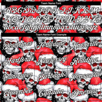 Personalized Santa Hat Hoodie, Custom Christmas Skull Hoodie, Stitched Name Number Holiday Hoodie, Xmas Skull Sweatshirt Present