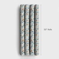 Winter Snowflake Dog Holiday Gift Wrap, Golden Retriever Christmas Wrapping Paper, Pine Berry Dog Lover Present Paper, Festive Gift Wrap