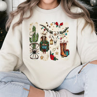 Western Holiday Sweatshirt, Cowgirl Christmas Sweatshirt, Cowboy Boots Xmas Sweatshirt, Festive Country Crewneck, Holiday Present for Her