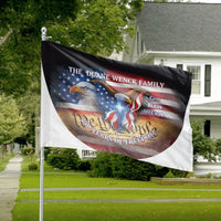 Personalized Patriotic House Flag | 250 Years of Freedom Eagle Cross Design | Double Sided Weather Resistant | Premium Gift for Christian Family