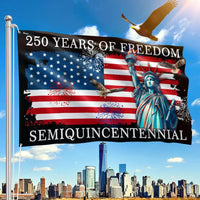 250 Years of Freedom House Flag | Semiquincentennial 2026 Patriotic Garden Flag | Double-Sided UV-Resistant Polyester | Americana Celebration Gift