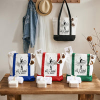 All I Need Is Dance Color-blocked Canvas Bag