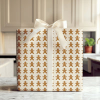 Holiday Cookie Gift Wrap, Gingerbread Man Wrapping Paper, Adorable Christmas Cookie Wrapping Paper, Whimsical Winter Holiday Wrapping Paper
