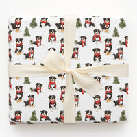 Aussie Christmas Gift Wrap, Australian Shepherd Wrapping Paper, Winter Dog Present Paper, Australian Shepherd Gift Wrap, Dog Lover Holiday