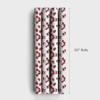Pom Pom Santa Christmas Gift Wrap, Cheerleader Santa Wrapping Paper, Watercolor Whimsical Present Paper, Humorous Holiday Gift Wrapping Paper