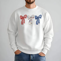 Patriotic Coquette Bow Sweatshirt | America 250 Years Graphic | Soft Cotton Blend | 4th of July Gift for Women