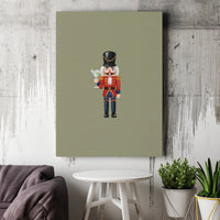 Winking Soldier Holiday Canvas Print, Nutcracker Martini Canvas Wall Art, Christmas Cocktail Wall Decor, Festive Nutcracker Canvas Art