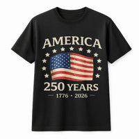 America 250 Years T-Shirt | Vintage USA Flag 1776-2026 Graphic | Soft Cotton Patriotic Tee | USA Anniversary Commemorative Gift
