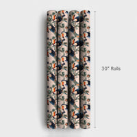 Tropical Toucan Holiday Gift Wrap, Toucan Christmas Wrapping Paper, Watercolor Toucan Bird Wrapping Paper, Festive Winter Pink Gift Wrap