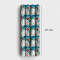 Ocean Coral Holiday Gift Wrap, Watercolor Scuba Santa Wrapping Paper, Scuba Diver Christmas Wrapping Paper, Underwater Gift Wrap Roll