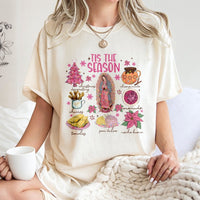 Hispanic Noche Buena Tamales Graphic Tee, Mexican Christmas Food Tis the Season T-Shirt, Latino Xmas Holiday Fiesta Shirt
