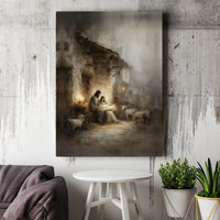 Birth of Jesus Canvas Print, Nativity Scene Canvas Wall Art, Holy Family Religious Wall Decor, Christian Christmas Canvas, Holiday Home Present