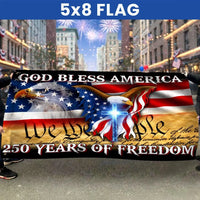 250 Years of Freedom Flag | God Bless America We The People | Double-Sided Patriotic House Flag | UV-Resistant Outdoor Decor