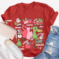 Speech Language Pathology Holiday Shirt, SLP Speech Therapy Christmas T-Shirt, Voice Stuttering Graphic Tee, SLP Therapist Present