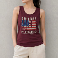 Patriotic USA Flag Tank Top | 250 Years of Freedom Vintage 1776-2026 Graphic | Soft Breathable Lightweight Fabric | Unisex Independence Day Gift