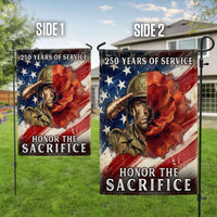 Memorial Day Garden Flag 250 Years of Service | Honor The Sacrifice Poppy Soldier Design | Double-Sided Polyester US Flag | Patriotic Yard Decor for Veterans
