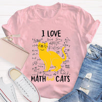 I Love Math And Cats Teacher T-Shirt