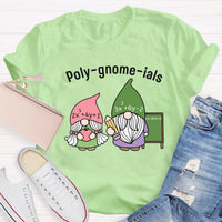 Funny Math Teacher Poly-gnome-ials Funny Gnome T-Shirt