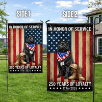 Schipperke Dog Garden Flag | 250 Years of Loyalty Patriotic Design | US Veteran Memorial Flag | Double-Sided Outdoor Decor