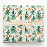 Watercolor Pine Tree Gift Wrap, Basketball Christmas Wrapping Paper, Sports Holiday Present Paper, Basketball Fan Christmas Gift Wrap