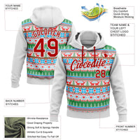 Personalized Name Number Christmas Hoodie, Custom Christmas Pullover Hoodie, Ugly Holiday Sweater Hoodie, Sports Fan Game Day Sweatshirt