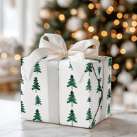 Rustic Christmas Tree Gift Wrap, Pine Tree Wrapping Paper, Minimalist Forest Wrapping Paper, Modern Winter Holiday Wrapping Paper Roll