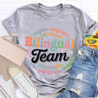 Bilingual Team Inspire Empower Encourage Nurture Motivate T-shirt