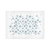 Winter Snowflake Area Rug, Blue Snowflake Runner Rug, Christmas Holiday Runner Rug, Kitchen Entryway Floor Mat, Seasonal Home Decor Rug