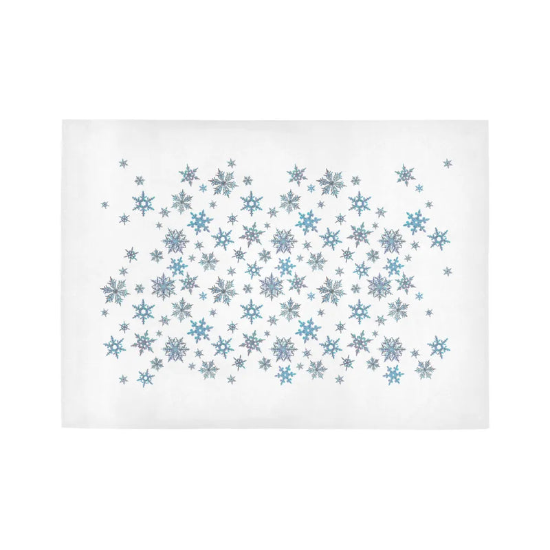 Winter Snowflake Area Rug, Blue Snowflake Runner Rug, Christmas Holiday Runner Rug, Kitchen Entryway Floor Mat, Seasonal Home Decor Rug