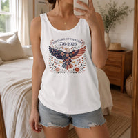 USA Eagle Tank Top | Folk Art 250 Years of Freedom 1776-2026 Design | Soft Breathable Unisex Fit | Patriotic Anniversary Gift