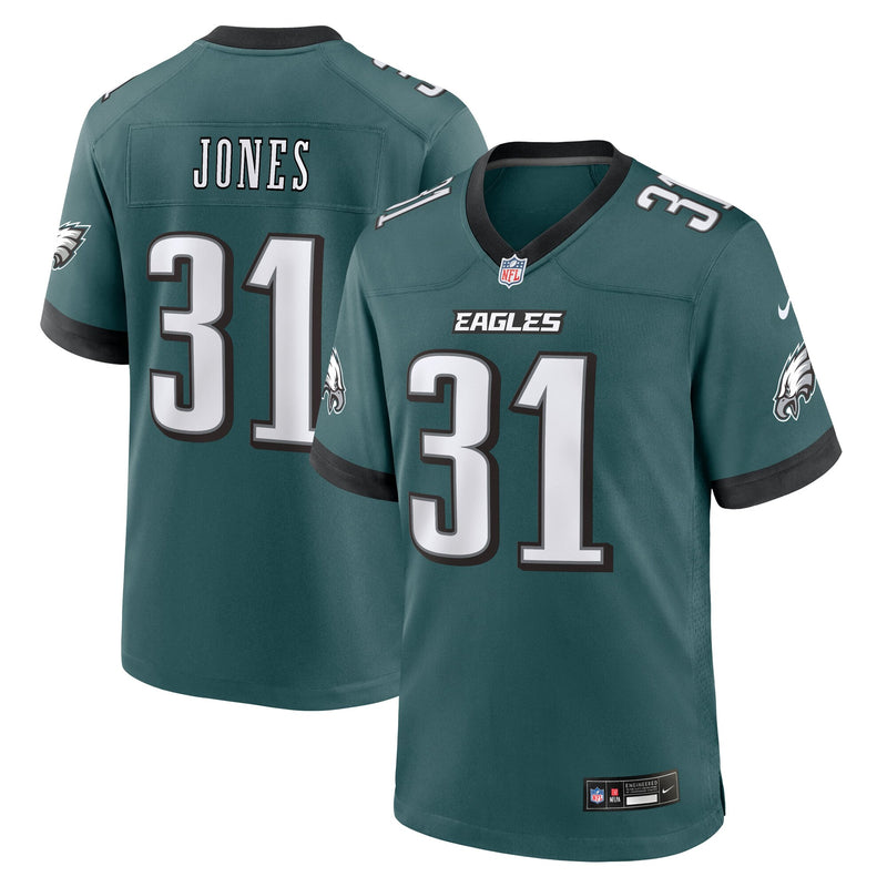 Philadelphia Eagles Jonathan Jones Midnight Green Team Game Jersey