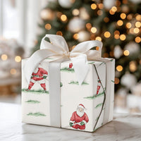 Watercolor Hockey Christmas Gift Wrap Roll, Hockey Santa Wrapping Paper, Sports Santa Present Paper, Winter Holiday Sports Gift Wrap Roll