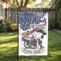 Patriotic America 250 Years Garden Flag | Revolutionary War Cartoon Dog & Cannon | Double-Sided Premium Polyester | 1776-2026 USA Semiquincentennial Gift