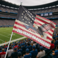 Patriotic 250 Years of Freedom House Flag | American Eagle 1776-2026 Semiquincentennial Banner | Double-Sided Premium Polyester | Proud American Home Decor Gift