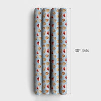 Coastal Holiday Gift Wrap, Seashell Christmas Wrapping Paper, Santa Hat Beach Wrapping Paper, Festive Ocean Present Wrap, Beach Lover Present