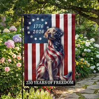 Patriotic Labrador Garden Flag | 250 Years of Freedom 1776-2026 | Double-Sided Weather-Resistant Polyester | Dog Lover American Pride Decor