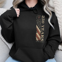 America 250 Years Hoodie | Vintage Patriotic Flag Cross Design 1776-2026 | Soft Cotton Blend Unisex Pullover | Gift for History Lovers