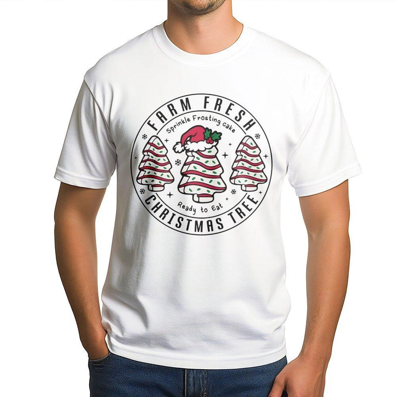 Vintage Snack Food Graphic Tee, Christmas Tree Cake T-Shirt, Retro Holiday Foodie Shirt, Humorous Baker Xmas Tee, Winter Holiday Present