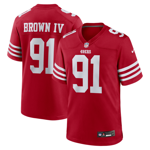 San Francisco 49ers Earnest Brown IV Nike Scarlet Team Game Jersey