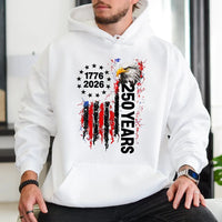 250 Years Anniversary Hoodie | 1776-2026 Patriotic Eagle Flag Design | Soft Cotton Polyester Blend | Gift for Americana Fans