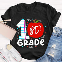 Personalized Grade 1st Grade Red Apple Teacher T-Shirt