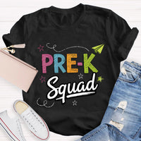 Personalized Grade Pre-k Squad Teacher T-Shirt