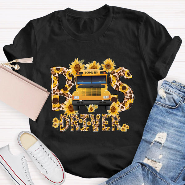 Sunflower School Bus Driver T-Shirt