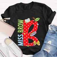 Personalized Name Book Teacher T-Shirt