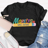 Personalized Maestra Teacher Name Mrs.Adams Teacher T-Shirt