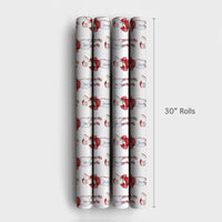 Retro Sport Christmas Gift Wrap, Vintage Baseball Santa Wrapping Paper, Red Uniform Baseball Wrapping Paper, Sports Fan Gift Wrap Roll