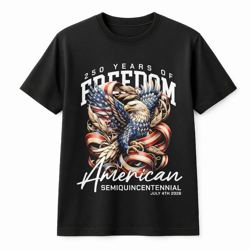 USA Semiquincentennial Eagle T-Shirt | 250 Years Of Freedom Graphic | 100% Cotton Premium Tee | Patriotic 2026 Independence Day Gift For Americans